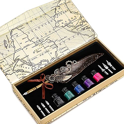 Feather Quill Pen Set - Inks, Nibs, Mechanical Quill