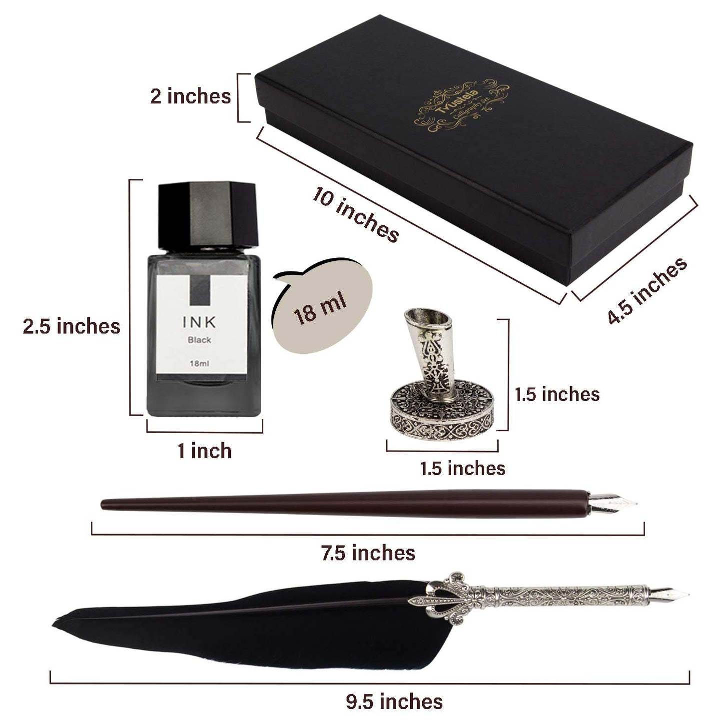 PrestigeQuill's Mastering the Art: Beginner's Calligraphy Set & Pens - Explore Quill, Feather, and Wooden Options with Ink Sets