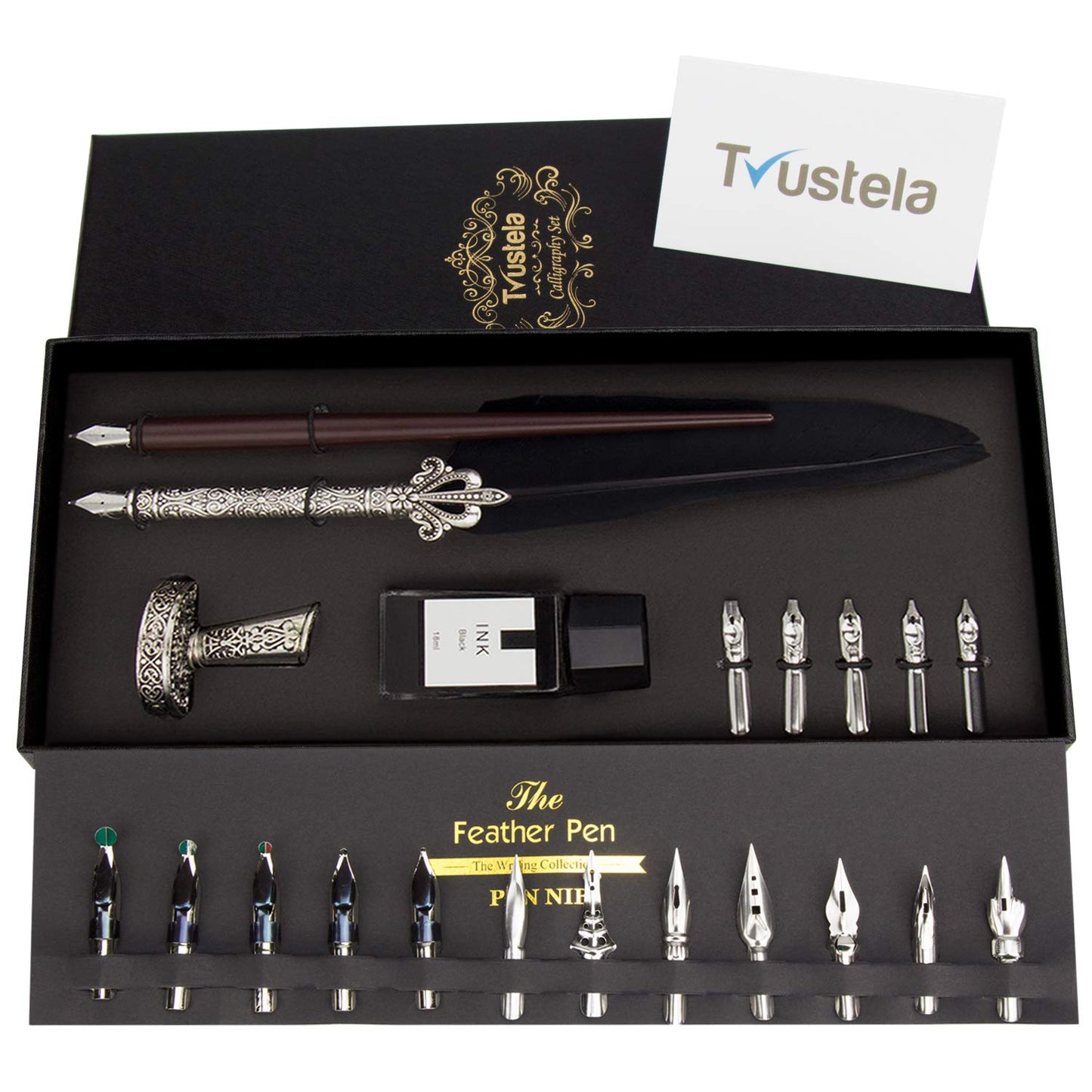 PrestigeQuill's Mastering the Art: Beginner's Calligraphy Set & Pens - Explore Quill, Feather, and Wooden Options with Ink Sets