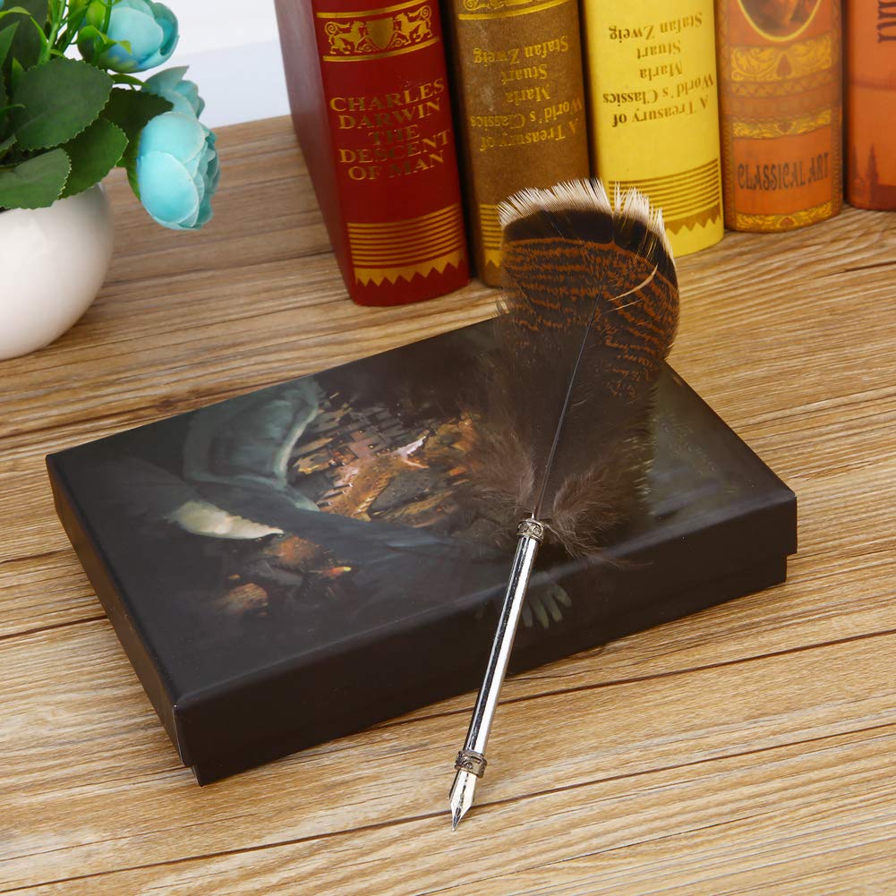 Harry Potter Owl Feather Quill Pen with Ink set Writing Dip Ink Pens