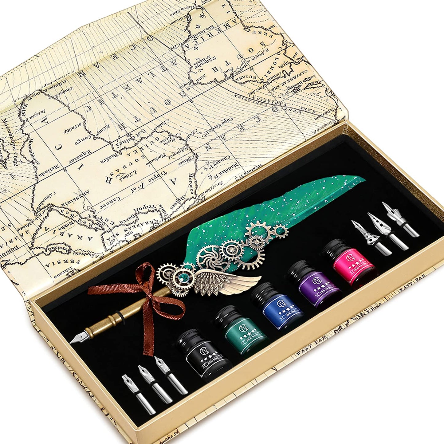 Feather Quill Pen Set - Inks, Nibs, Mechanical Quill