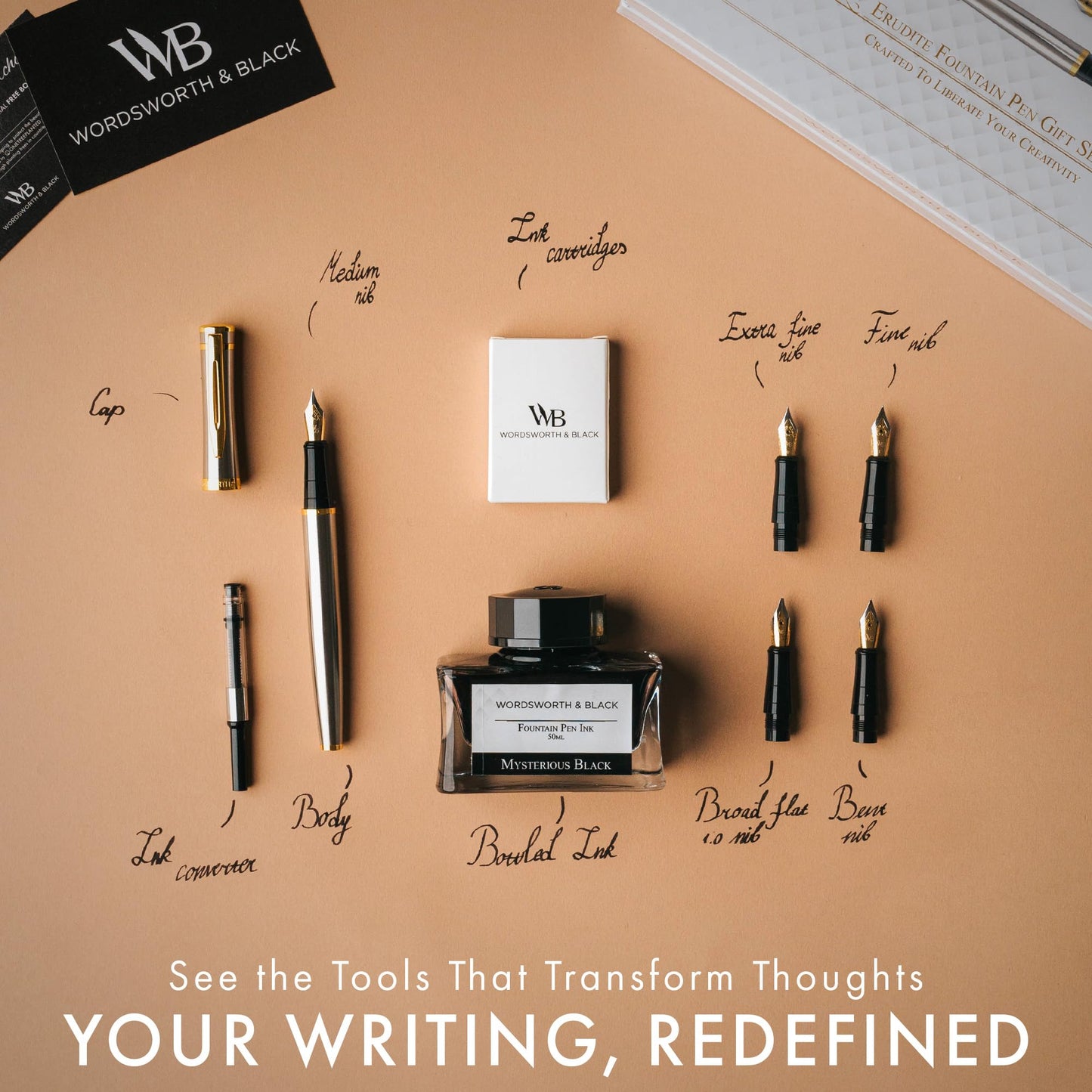 Wordsworth & Black Fountain Pen Gift Set - Smooth Writing Pens for Journaling & Calligraphy