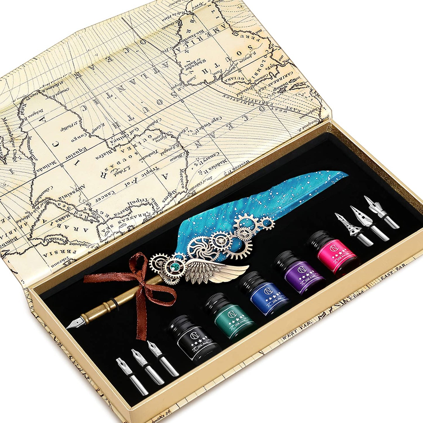 Feather Quill Pen Set - Inks, Nibs, Mechanical Quill