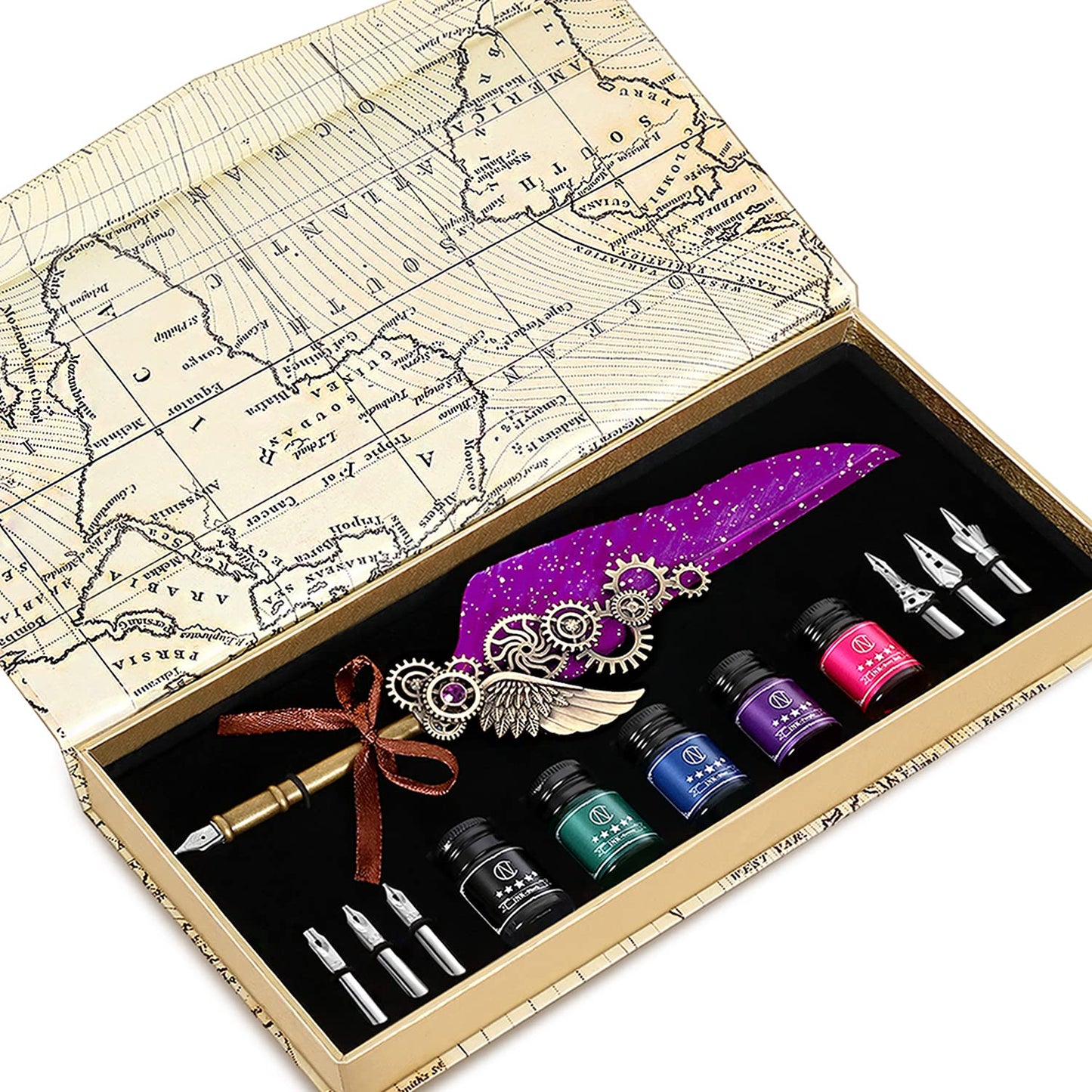 Feather Quill Pen Set - Inks, Nibs, Mechanical Quill